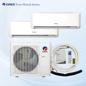 2 Zone Split Air Conditioner 24000Btu Wall Mounted Fan Coil Unit Wifi Cooling Only Commercial Central Air Conditioning