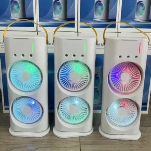 3 in 1 Double Head Spray Desktop Fan Three-hole 7 Color Mist Water Cooling Fan Air Conditioner with Remote Control