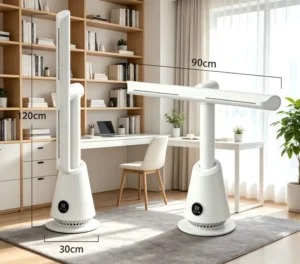 360 degree Oscillating DC Motor Remote Controlled Bladeless Aircondition Fan Tower Pedestal Fans With LED Screen