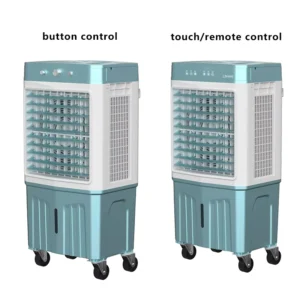 44L 150w Glass Cover Portable AC Air Cooler Conditioner Fan with Timer Low Noise Button Remote OEM for Commercial Household