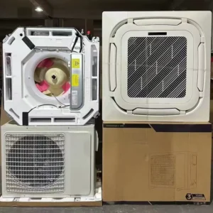 48000 BTU 8 Way Slim Cassette Mini Split Air Conditioner Heat Pump System Full Set 380V