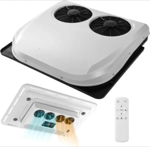 48V RV Rooftop Air Conditioners 11000 BTU Non Ducted RV Air Conditioner for Cooling and Heating Dual Fan RV Air Conditioning