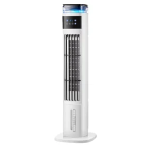 4L Blue Flame Mist Air Cooler Tower Quiet Evaporative Cooling Fan with Remote Control 3 Speeds for Home Office & Hotel Use