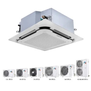 60000 Btu 8 Ton 4 Way Ceiling Cassette Air Conditioner DC Inverter High Efficiency Engine Home Use Eco Friendly Pump Remote