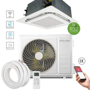 Air Conditioner Ceiling Mount 8 Way 360 Degree Cassette Ductless Inverter A++ Mini Split Heat Pump 12000BTU 60000BTU