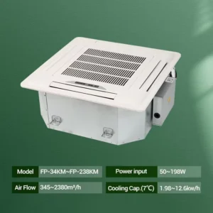 Ceiling Fan Coil Hydronic 4 Way Cassette Ventiloconvector for Project Cooling