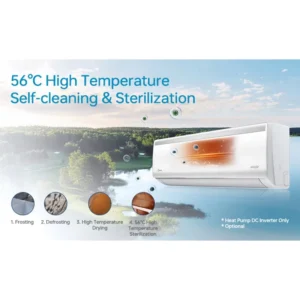 Commercial Household 18000BTU Mini Split Air Conditioner Hyper Pump Heating Remote Control Inverter Technology Energy Efficient