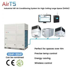 Commercial Industrial Cabinet VRF Air Conditioner 33kW Cooling 37.5kW Heating Capacity Compressor Low Maintenance