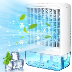 Compact Air Cooler Fan Mini Air Conditioning Fan with Water Ice Cooling for Home Office Portable Humidifier Fan
