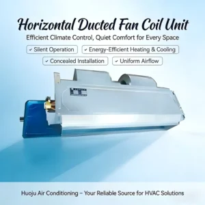 Compact Concealed Fan Coil Unit Heating Cooling Hydronic Apartment Residential Low Noise FCU Equipment