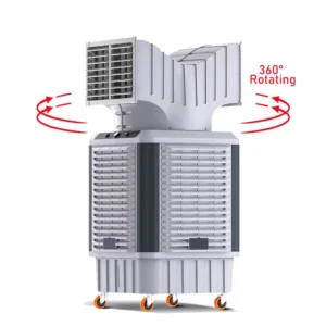 Customizable 50000M3/H Industrial Evaporative Mobile Air Cooler with 360 Degree Rotating Dual Outlet for All-round Cooling