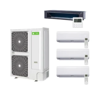 Customized Central Air Conditioner for Apartment Home 1 Ducted and 3 Wall Mounted Units VRF 18kw Multi Zone Air Conditioning