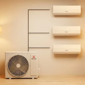 DC R410A Refrigerant Efficient Wall Mounted Air Conditioner Wind Distribution Quiet Operation Energy