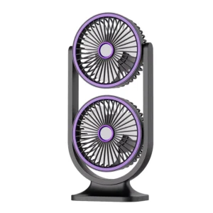 Dual Head Desk Fan USB Rechargeable Air Circulator Fan With Strong Airflow for Home Outdoor and Office Use