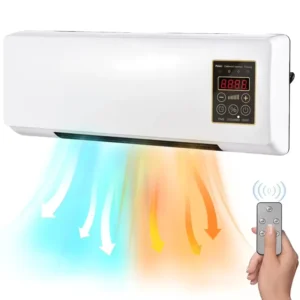 Electric Wall Mounted Mini Heater Cooler Heating and Cooling Fan Remote Control 2 in 1 Home Small Air Conditioner