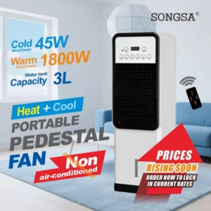 Factory Direct SKD/CKD Portable Mini Electric Power Air Conditioner Remote Control Household Heater Pedestal Floor Standing Fan