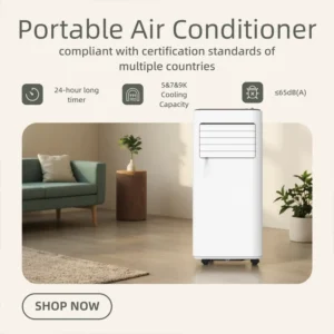 Fixed Frequency 5/7/9k Btu Portable AC Home Hotel Car Air Conditioner Remote Control for Moisture Removal Indoor Spaces