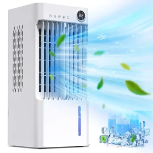 Floor Standing Air Cooler 5L Large Air Conditioner Fan with 24H Timer Wide Angle Blowing 3 Wind Speeds