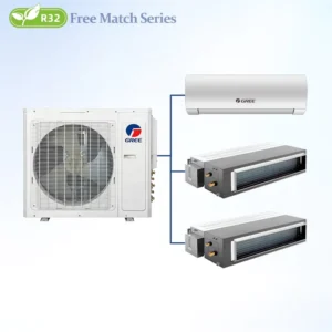 Free Match VRF Air Conditioner 3 Zone Multi Split System R32 for Apartment Office Duct Wall Fan Coil Units