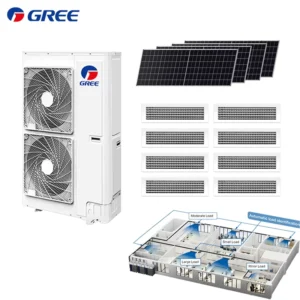 GREE R410a T1 T3 Multi Split Commercial Solar Air Conditioning Duct 12HP 33.5KW 9.5TON VRF HVAC System Motor Energy Saving