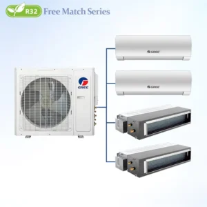 Gree Multi Split AC Air Conditioner 24000-42000 Btu Cassette/Duct/Wall Mounted Fan Coil Unit Commercial Central Air Conditioning