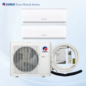Gree Variable Frequency 2 Zone Split Type Central Air Conditioner for Home Commercial Use 24000Btu Free Match HVAC System