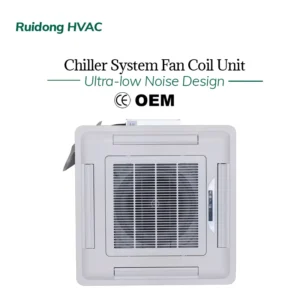 HVAC System Chilled Water Cassette Type Ceiling Mounted Air Conditioning Ceiling Fan Coil Unit
