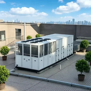 High Heat Recovery Air Cooled Rooftop Package A/C Unit Customizable Dimensions Hotels Hospitals PLC Controlled
