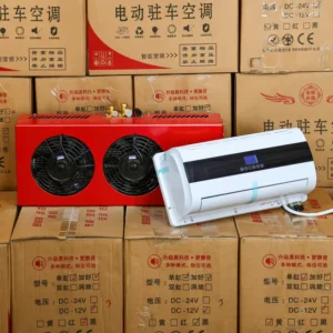 High Quality Dual Fan Split DC 12V 24V Truck Cab Air Conditioner Side Mounted Outdoor AC Unit for Truck RV and Van