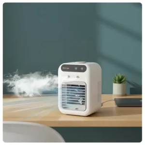 Hot Air Cooler Fan Portable Mini USB Rechargeable Air Conditioner Fan Quiet 2 Speed Desk Top Water Cooling Fan