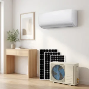 Hybrid Solar Powered Split AC Unit High Efficiency Inverter DC Pump Low Noise Stable Operation Wifi Connection R-410A Green