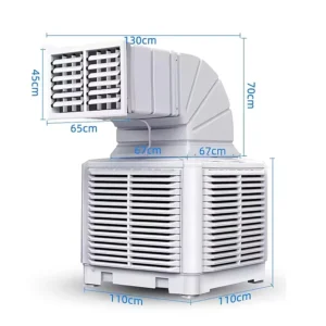 Industrial Factory Air Cooler Water Air Conditioner Duct Cooling System Evaporative Air Conditioning Pump Motor Core