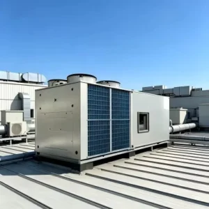 Industrial Rooftop Packaged Air Conditioner Unit Split Type AHU with PLC Control for Hotels Hospitals Customized Size