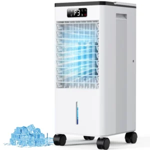 Large 7.5L Portable Air Conditioner Silent Remote Control Air Cooler 3 Ice Boxes 1 2H Timer 60° 120° Adjustable