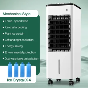Mini Air Conditioner Fan Humidifier Fan Remote Control Air Cooler Fan With Caster Wheel