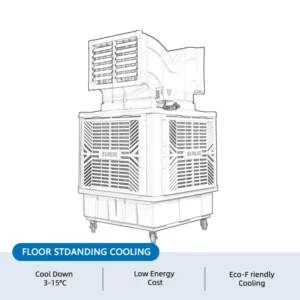Mobile Air Cooler 18000m³/h Double Air Vents Portable Air Fan Cooler Ultra Portable Evaporative Cooling System