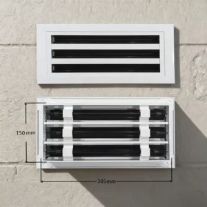 Modern 12”X6” HVAC Linear Air Vent 3 Slots Register Grille Aluminum Alloy Square Shape for Office Square Floor HVAC Systems