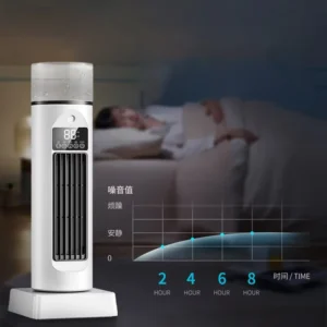 New Intelligent Plastic Tower Air Conditioner Strong Wind Cross Border Desktop Bladeless Fan Rotation for Cars Outdoor Use