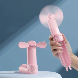New USB Rechargeable Handheld Fan Quiet Portable Travel 1200mAh Foldable Pocket Hand held Mini Desk Electric Fan