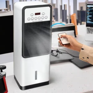 OEM Mini Air Conditioner Fan Portable Space Heating and Cooling 1800W Bathroom Stand Heater and Air Conditioner for Bedroom