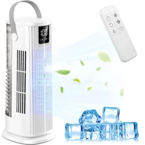 Portable 1350ML Mobile Air Conditioner 120° Oscillation 4 Speeds 2 Spray Modes 12H Timer Remote Control Silent Air Freshener