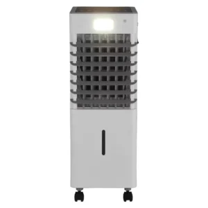 Portable 15L Durable Plastic Water Tank Air Cooler AC/DC Remote Control for Home Outdoor Hotel Use Featuring Emergency LED