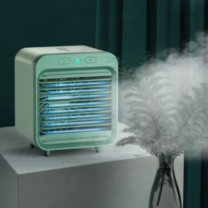 Portable Mini Air Conditioner Desktop Fan USB Rechargeable Air Cooler Table Cooling Mist Fan Humidifier for Office Home