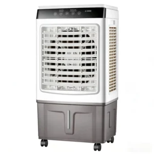 Portable Plastic Evaporative Air Cooler Humidifier Air Purifier 3 Speeds Timer Remote Control Low Noise for Home Garage Outdoor