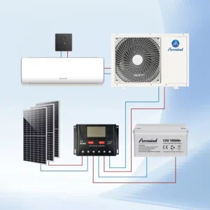 Quiet Operation Heavy Duty 2 Ton 7kW DC Inverter Solar Air Conditioner with Double Row Copper Tubes for Large Living Room