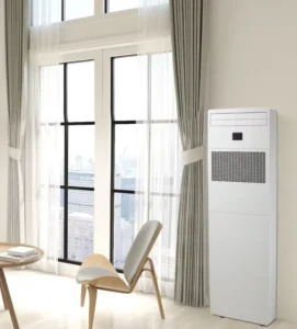 Slim Vertical Monobloc AC 9000BTU R32 Variable Frequency Cooling Heating Electric ERV Function Class A+ Energy Household