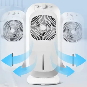 Small Household Electric Plastic Tower Air Conditioner Fan Remote Control Mobile Water Ice Cooling Eco friendly Class Energy