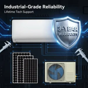 Solar Air Conditioner Split Wall Mounted Inverter R410A Fast Cooling Low Noise 3 Years Warranty Wifi Smart Engine Pump