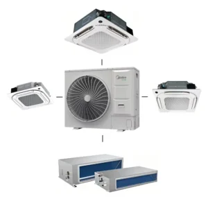 Space Saving Concealed Ducted AC Central VRF System R410A Cooling Heating Mini VRV Unit for Hotels