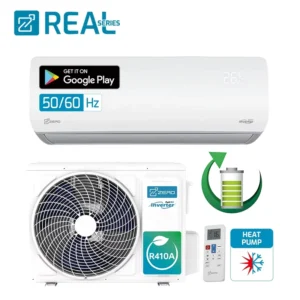 Split AC for Cooling and Heating Uses R410A Refrigerant Choose From 9000 to 24000 BTU Fixed Frequency Models